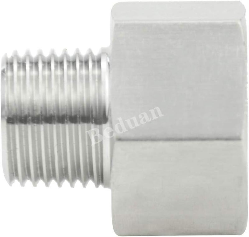 beduan Stainless Steel Thread Adapter G 1/2" Female to NPT 1/2" Male Pipe BSP to NPT Converter (Pack of 2) - Image 3
